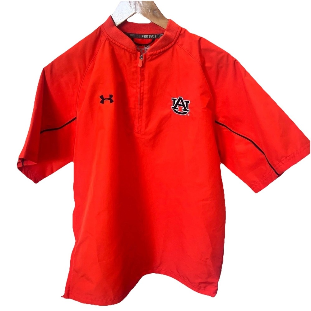 Under Armor AU Auburn Protect This House Short Sleeve Jacket Shirt Men's Small